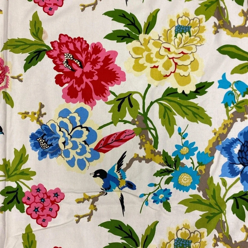 (1) Waverly Celeste Spring Birds Curtain Panel 50